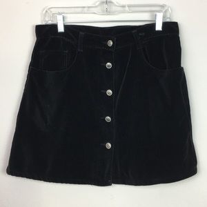VTG Bill Blass Velvet Button Down Skirt Size 14
